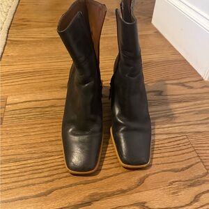 ALOHAS Black Leather Ankle Boots